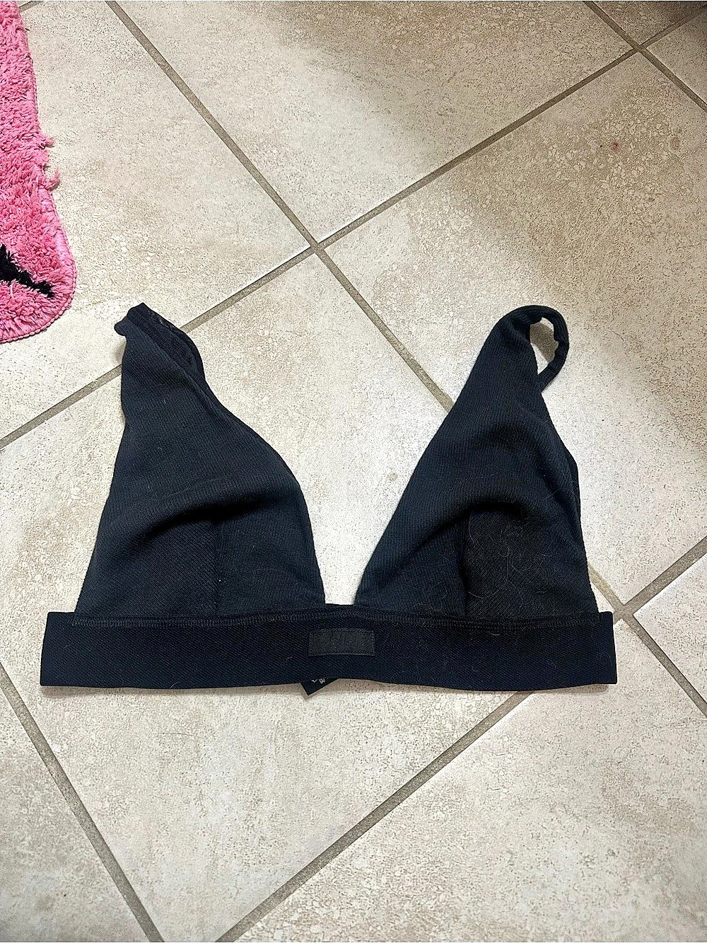 SKIMS Cotton Jersey Triangle Bralette Black Large